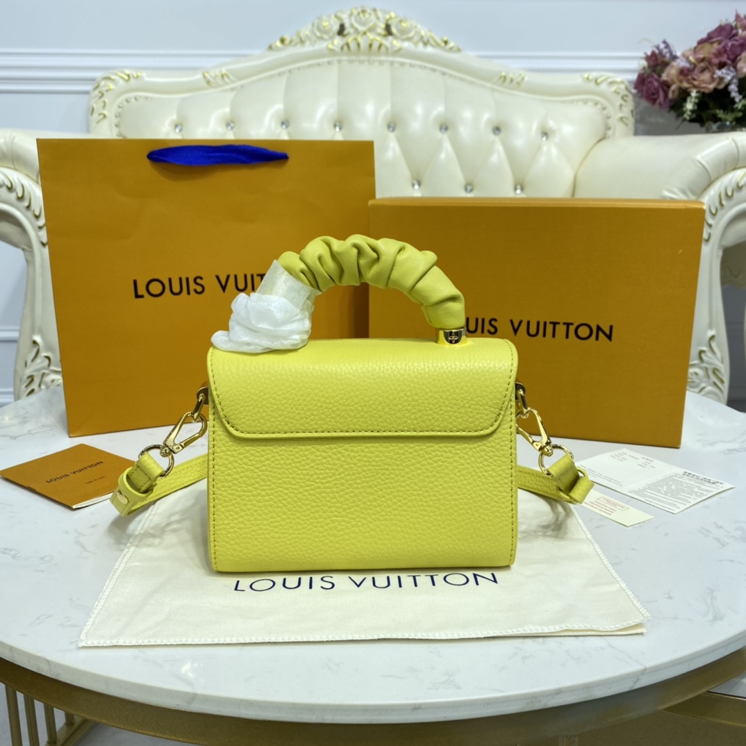 Louis Vuitton TWIST PM Handbag Taurillon Leather M58571 Ginger Yellow